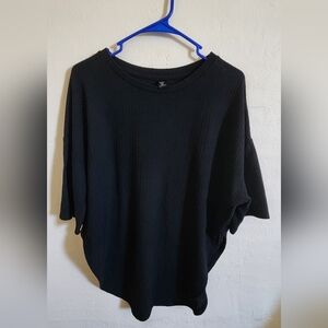 Black Ribbed Knit Top Size 2XL